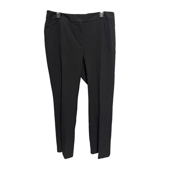 Chico's Black Dress Pants Straight Leg Pockets Classic Career 2.5 Short M 12/14 - Picture 2 of 6